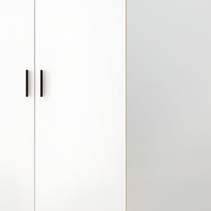 Homeroots 71" White Mirrored Combo Dresser With Five Doors & Two Drawers - Stylish Storage Solution For Any Room  Manufactured Wood 569287