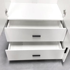Homeroots 71" White Mirrored Combo Dresser With Five Doors & Two Drawers - Stylish Storage Solution For Any Room  Manufactured Wood 569287