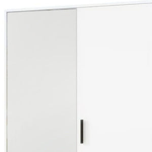 HomeRoots 71" Stylish White Mirrored Combo Dresser with Two Doors & Drawers for Modern Bedroom Storage Solutions 569288