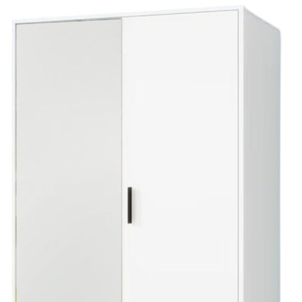 HomeRoots 71" Stylish White Mirrored Combo Dresser with Two Doors & Drawers for Modern Bedroom Storage Solutions 569288