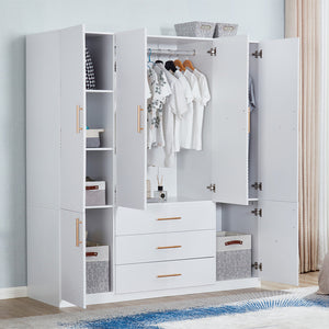 Homeroots 74" White Carved Geometric Combo Dresser With Six Doors & Three Drawers For Stylish Storage Solutions  Manufactured Wood 569289