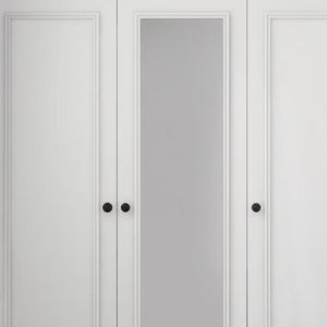 HomeRoots 71" White Mirrored Combo Dresser with 4 Doors & 2 Drawers - Modern Storage & Full-Length Mirror 569290