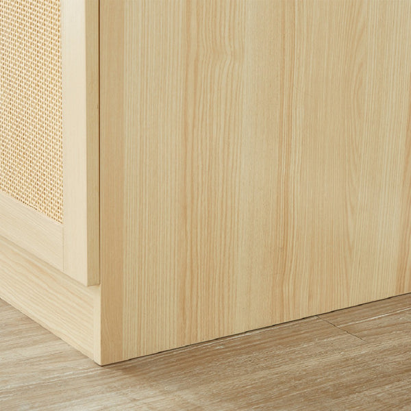 Homeroots 70" Natural Wood & Rattan Six-door Combo Dresser With Four Drawers For Stylish Storage Solutions  Manufactured Wood 569294