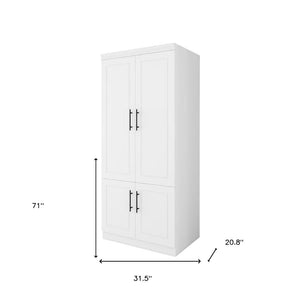 Homeroots 71" White Four Door Combo Dresser - Stylish Storage Solution With Drawers & Doors For Any Room  Manufactured Wood 569296
