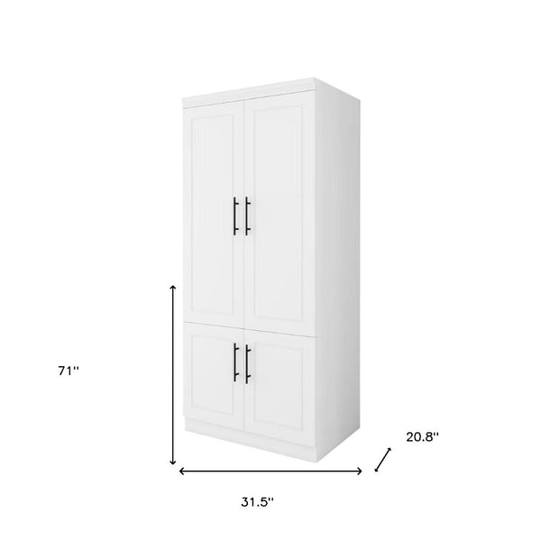 Homeroots 71" White Four Door Combo Dresser - Stylish Storage Solution With Drawers & Doors For Any Room  Manufactured Wood 569296