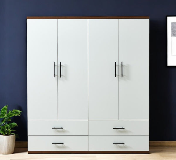 Homeroots 71" White Four Door Combo Dresser With Four Storage Drawers - Stylish, Durable, And Versatile Design  Manufactured Wood 569297