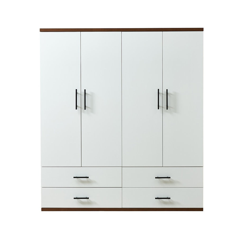 HomeRoots 71" Spacious White Combo Dresser with 4 Drawers & 4 Doors for Ultimate Bedroom Organization & Style 569297