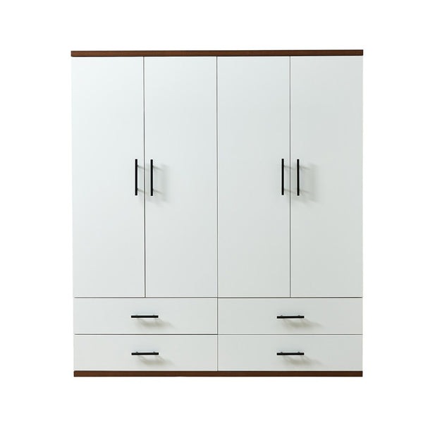 HomeRoots 71" Spacious White Combo Dresser with 4 Drawers & 4 Doors for Ultimate Bedroom Organization & Style 569297