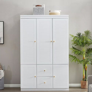 Homeroots 74" White Five Door Two Drawer Combo Dresser - Stylish Storage Solution For Any Room Decor  Manufactured Wood 569298