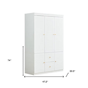 Homeroots 74" White Five Door Two Drawer Combo Dresser - Stylish Storage Solution For Any Room Decor  Manufactured Wood 569298