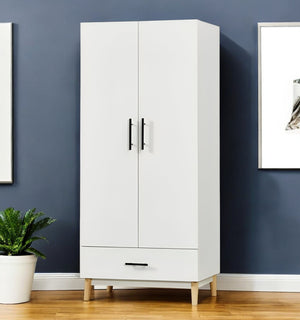 Homeroots 71" White Two Door Single Drawer Combo Dresser - Stylish Storage Solution For Any Room Decor  Manufactured Wood 569300