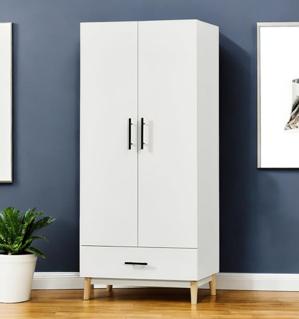 Homeroots 71" White Two Door Single Drawer Combo Dresser - Stylish Storage Solution For Any Room Decor  Manufactured Wood 569300