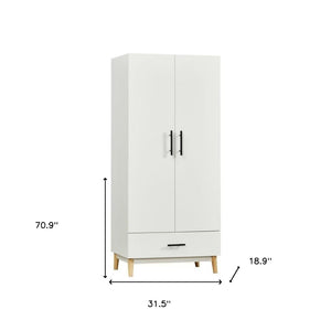 Homeroots 71" White Two Door Single Drawer Combo Dresser - Stylish Storage Solution For Any Room Decor  Manufactured Wood 569300