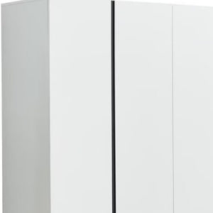 Homeroots 74" Stylish White And Black Combo Dresser With Four Doors And Drawers For Modern Bedroom Storage  Manufactured Wood 569301