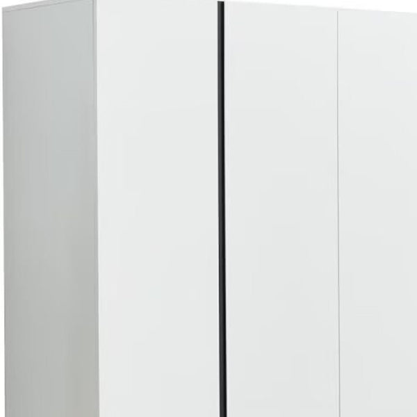 Homeroots 74" Stylish White And Black Combo Dresser With Four Doors And Drawers For Modern Bedroom Storage  Manufactured Wood 569301