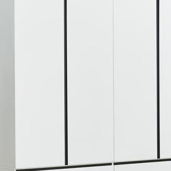 Homeroots 74" Stylish White And Black Combo Dresser With Four Doors And Drawers For Modern Bedroom Storage  Manufactured Wood 569301