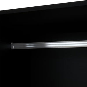 Homeroots 71" Stylish Black Carved Geometric Mirrored Combo Dresser With Four Drawers And Three Doors  Manufactured Wood 569304