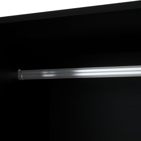 Homeroots 71" Stylish Black Carved Geometric Mirrored Combo Dresser With Four Drawers And Three Doors  Manufactured Wood 569304