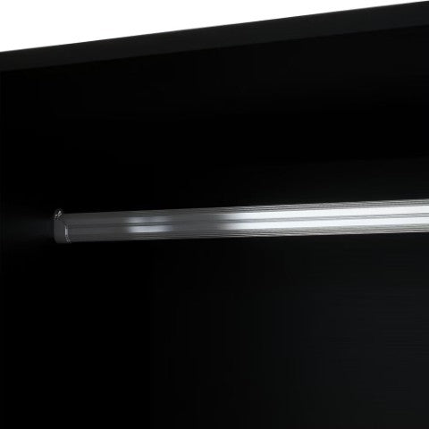 Homeroots 71" Striking Black, Gray & Gold Geometric Mirrored Combo Dresser With 6 Doors & 3 Drawers For Storage  Manufactured Wood 569305