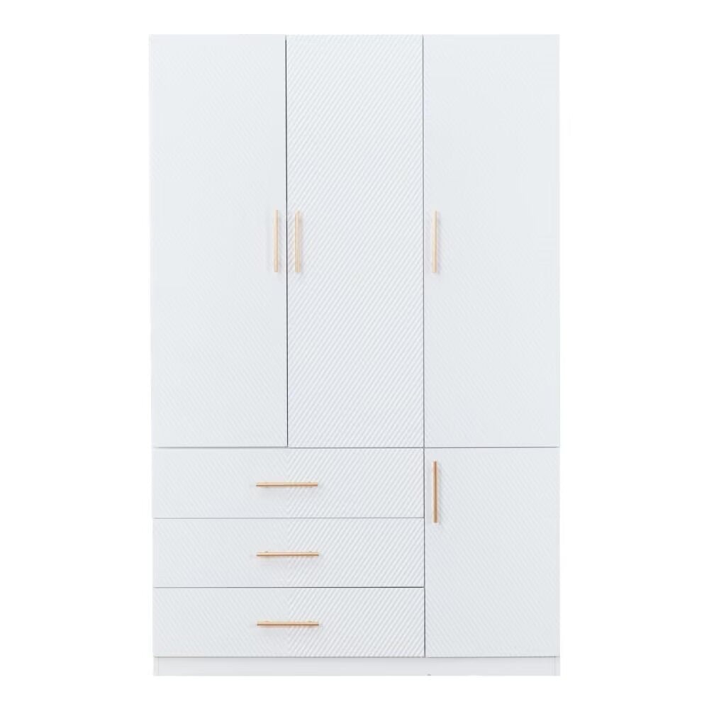 Homeroots 74" White Combo Dresser With 3 Drawers & 4 Doors – Elegant Storage Solution For Any Room Décor!  Manufactured Wood 569335