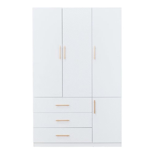 Homeroots 74" White Combo Dresser With 3 Drawers & 4 Doors – Elegant Storage Solution For Any Room Décor!  Manufactured Wood 569335