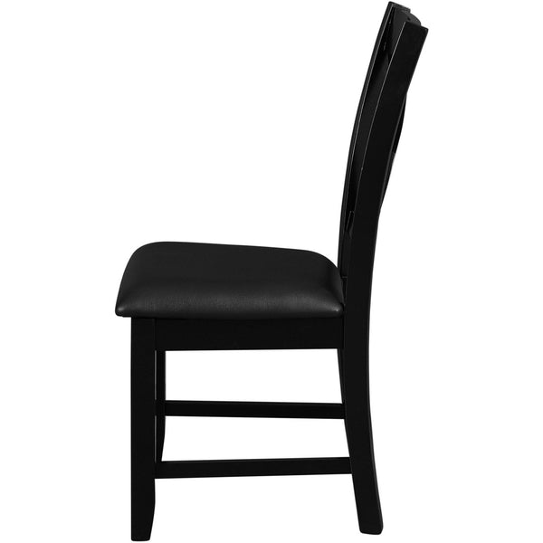HomeRoots Five-Piece Black Round Wood Dining Set with Four Cross-Back Chairs for Stylish Dining Experiences 569336