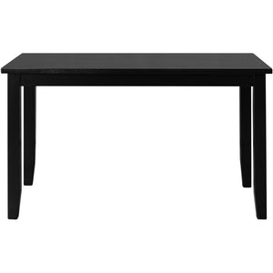 HomeRoots Seven Piece Black Wood Dining Set: Modern Rectangular Table & 6 Upholstered Chairs for Comfort 569337