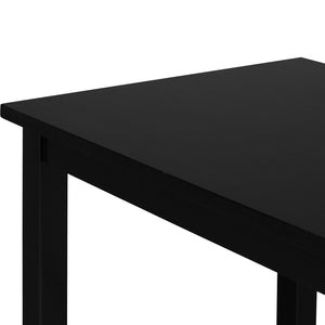 HomeRoots Seven Piece Black Wood Dining Set: Modern Rectangular Table & 6 Upholstered Chairs for Comfort 569337