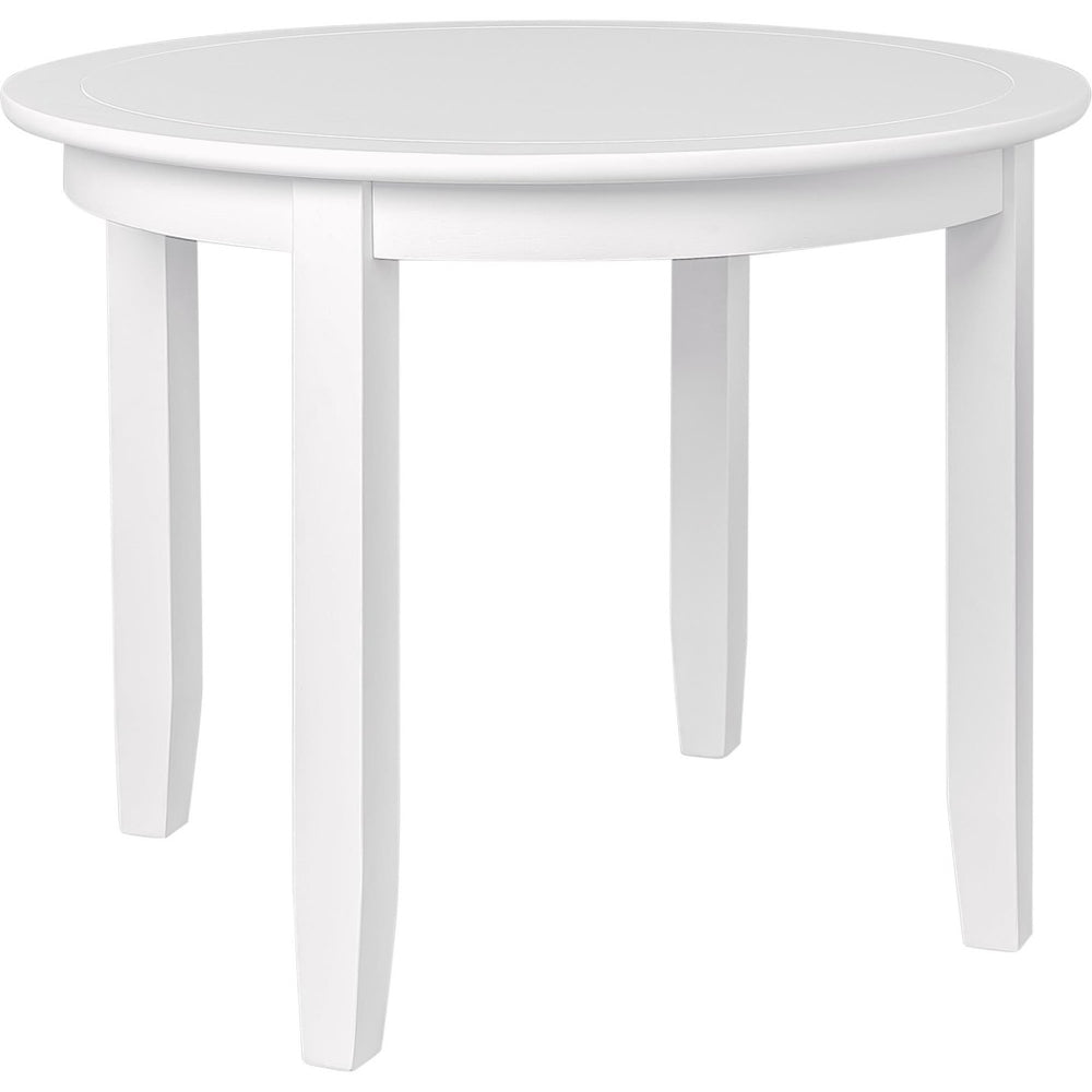 HomeRoots Five-Piece White Wood Dining Set with Four Upholstered Chairs for Modern Home Elegance and Comfort 569338