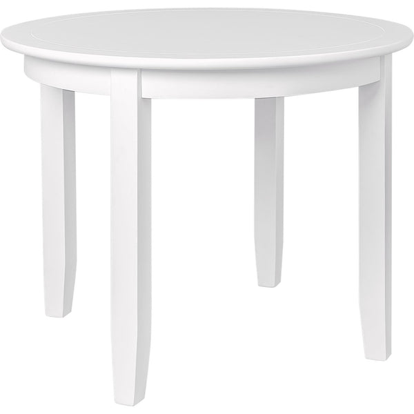 HomeRoots Five-Piece White Wood Dining Set with Four Upholstered Chairs for Modern Home Elegance and Comfort 569338