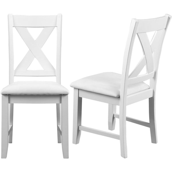 HomeRoots Five-Piece White Wood Dining Set with Four Upholstered Chairs for Modern Home Elegance and Comfort 569338