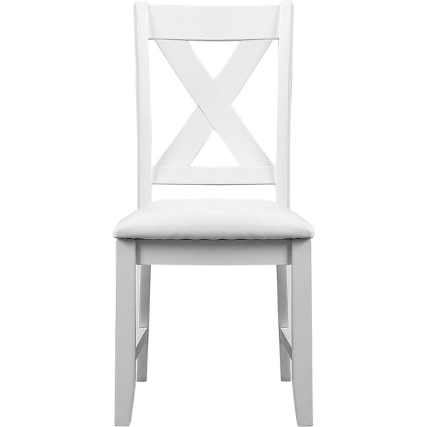 HomeRoots Seven Piece White Wood Dining Set with Six Upholstered Chairs for Modern Everyday Elegance 569339