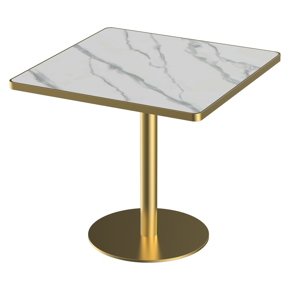 English Elm Square Modern Dining Table - 31.5" Faux Marble Bistro Table With Sturdy Metal Frame & Easy Setup W3316P375691-GIGA
