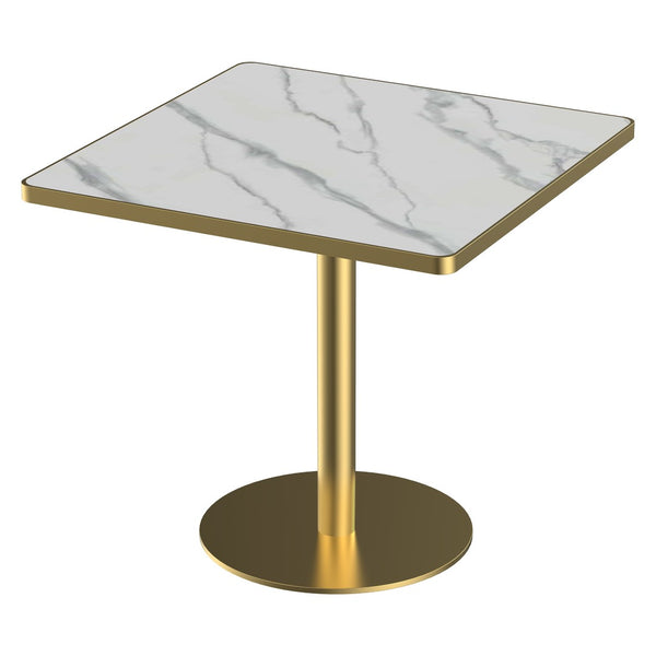 English Elm Square Modern Dining Table - 31.5" Faux Marble Bistro Table With Sturdy Metal Frame & Easy Setup W3316P375691-GIGA