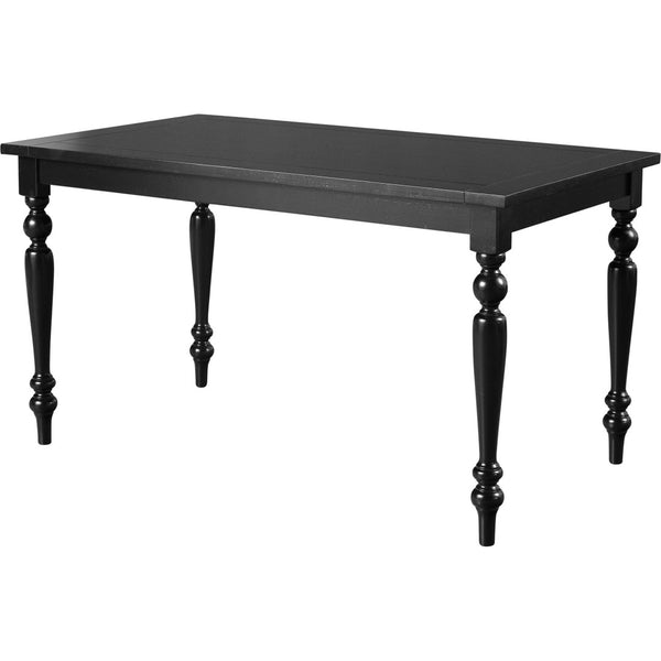 HomeRoots Seven Piece Black Wood Dining Set – Modern Rectangular Table with 6 Upholstered Chairs for Comfort 569341