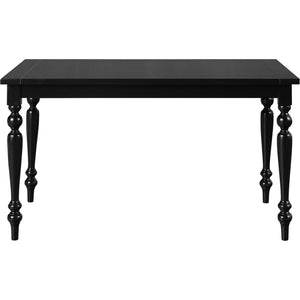 HomeRoots Seven Piece Black Wood Dining Set – Modern Rectangular Table with 6 Upholstered Chairs for Comfort 569341