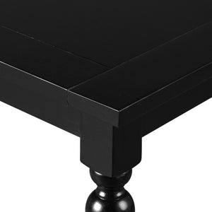 HomeRoots Seven Piece Black Wood Dining Set – Modern Rectangular Table with 6 Upholstered Chairs for Comfort 569341
