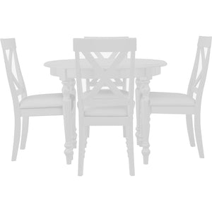 HomeRoots Five Piece White Wood Dining Set: Elegant Table & 4 Upholstered Chairs for Modern Dining Spaces 569342
