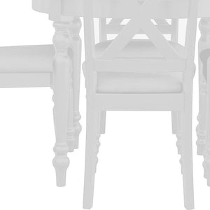 HomeRoots Five Piece White Wood Dining Set: Elegant Table & 4 Upholstered Chairs for Modern Dining Spaces 569342