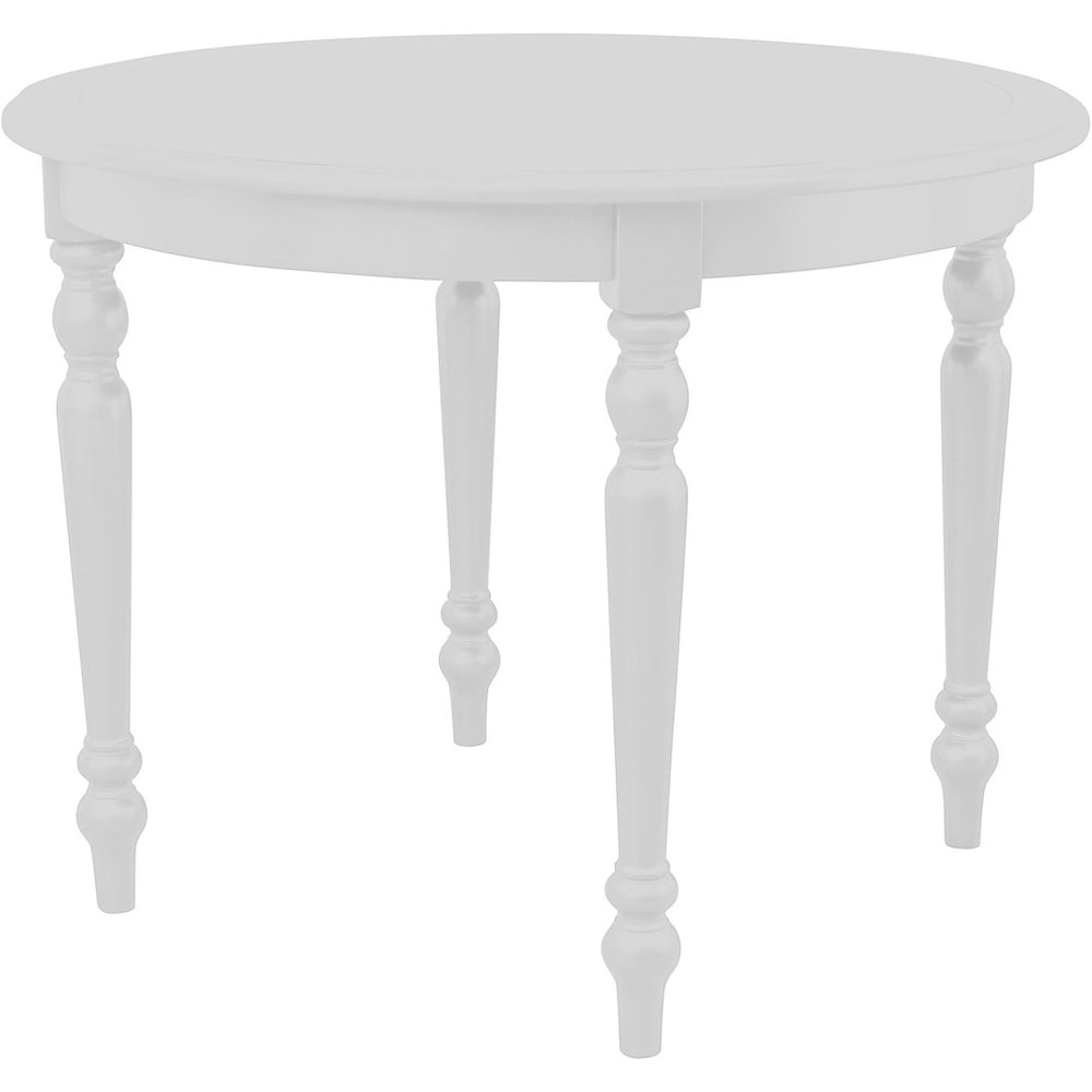 HomeRoots Five Piece White Wood Dining Set: Elegant Table & 4 Upholstered Chairs for Modern Dining Spaces 569342