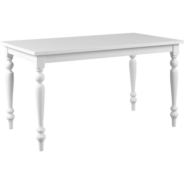 HomeRoots Seven Piece White Wood Dining Set: Stylish Table & 6 Chairs for Modern Dining & Entertaining 569343