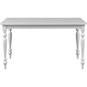 HomeRoots Seven Piece White Wood Dining Set: Stylish Table & 6 Chairs for Modern Dining & Entertaining 569343