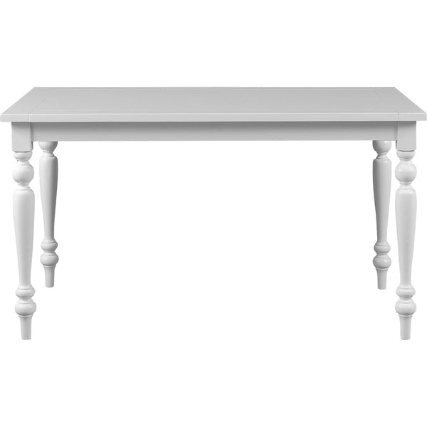 HomeRoots Seven Piece White Wood Dining Set: Stylish Table & 6 Chairs for Modern Dining & Entertaining 569343