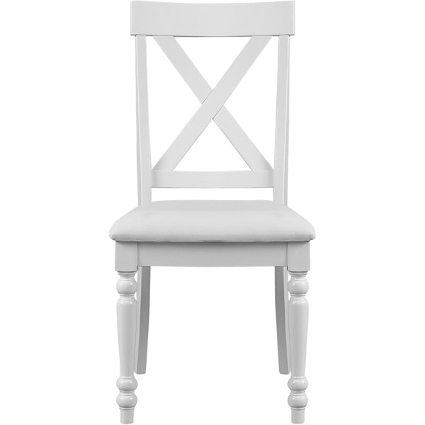 HomeRoots Seven Piece White Wood Dining Set: Stylish Table & 6 Chairs for Modern Dining & Entertaining 569343