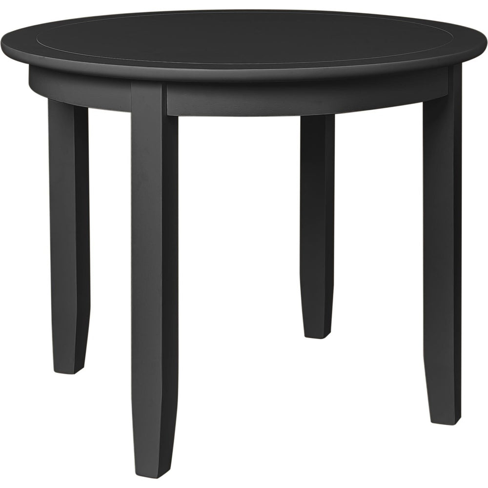 HomeRoots 39" Elegant Black Solid Wood Round Dining Table - Perfect for Families, Gatherings & Versatile Decor 569344