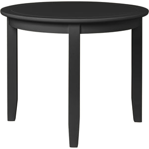 Homeroots 39" Elegant Black Solid Wood Round Dining Table - Perfect For Gatherings, Meals, And Conversations   569344