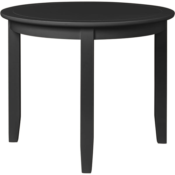 Homeroots 39" Elegant Black Solid Wood Round Dining Table - Perfect For Gatherings, Meals, And Conversations   569344