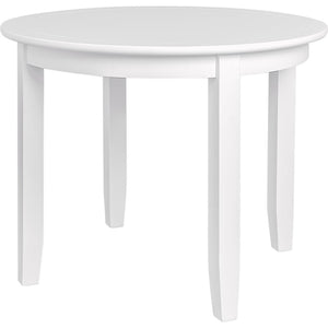 Homeroots 39" Stunning White Solid Wood Round Top Dining Table - Perfect Centerpiece For Your Home!   569345