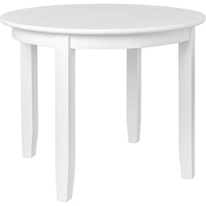 HomeRoots 39" White Solid Wood Round Dining Table - Timeless Design for Modern & Traditional Spaces, Seats 4 569345