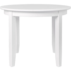 Homeroots 39" Stunning White Solid Wood Round Top Dining Table - Perfect Centerpiece For Your Home!   569345